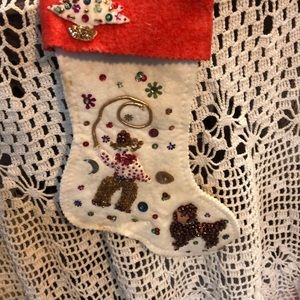 Vintage? Antique? Christmas Stocking HANDCRAFTED Sequins BOY COWBOY ROPING